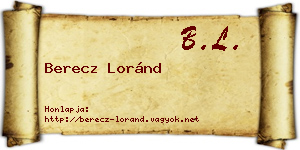 Berecz Loránd névjegykártya